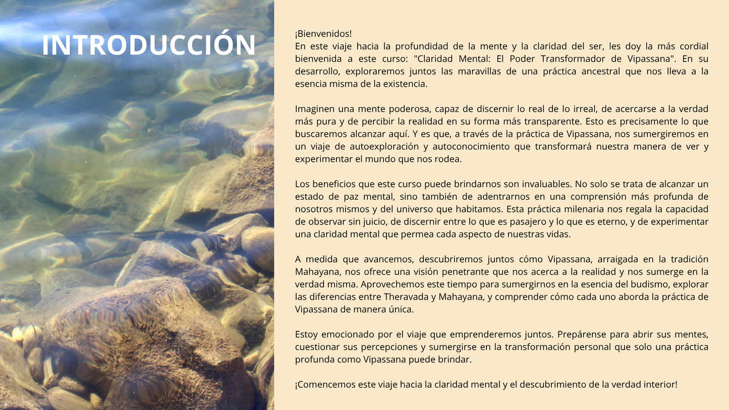 Claridad Mental: El Poder Transformador de Vipassana.